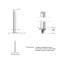 Flex pole cone Ø80 H=800 - stainless steel - tape white 