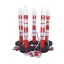 MegaMax Chain Post Set Ø110mm (6 red posts and 25 m red - white chain