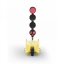 Mobile traffic light with 3-digit count down display, 2pcs